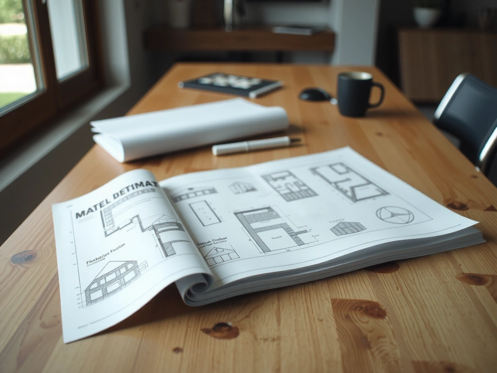 Technické výkresy na stole